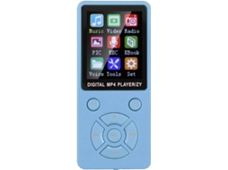 Reprodutor/gravador/vídeo/e-book portátil Bluetooth MP3/MP4, mini rádio de música com oito canais (azul)