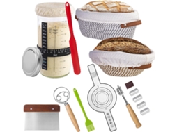 Conjunto De 9 Cestos Banneton Para Pão Artesanal, Para Massa Madre, Fermentação Natural E Padaria Doméstica