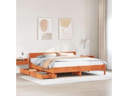 Cama Sem Colchão 180x200 Cm Pinho Maciço Castanho-mel