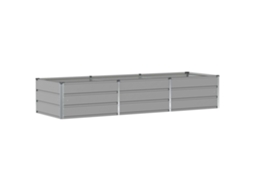 Conjunto 1 Vaso De Jardim Vidaxl Cinzento-claro Aço (240 X 80 X 45 Cm)