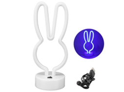 Luz de Neón em Forma de Coelho Led Mesa de Cabeceira Decorativa Usb Azul S/MARCA
