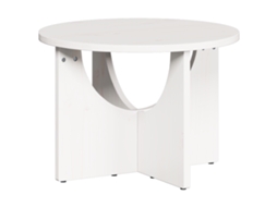 Conjunto 1 Mesa De Café Rústica Vidaxl Branco Madeira De Pinho Maciça (50 X 50 X 35 Cm)