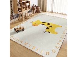 Tapete de Atividades com Alfabeto Animal, Tapete de Engatinhar para Crianças, Tapete Educativo Antiderrapante,girafa/60x90cm GERTIZ