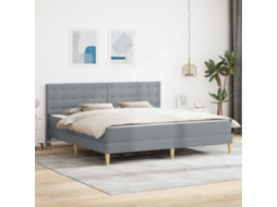 Vidaxl Estrutura De Cama Com Colchão Cinzento-claro 180 X 200 Cm