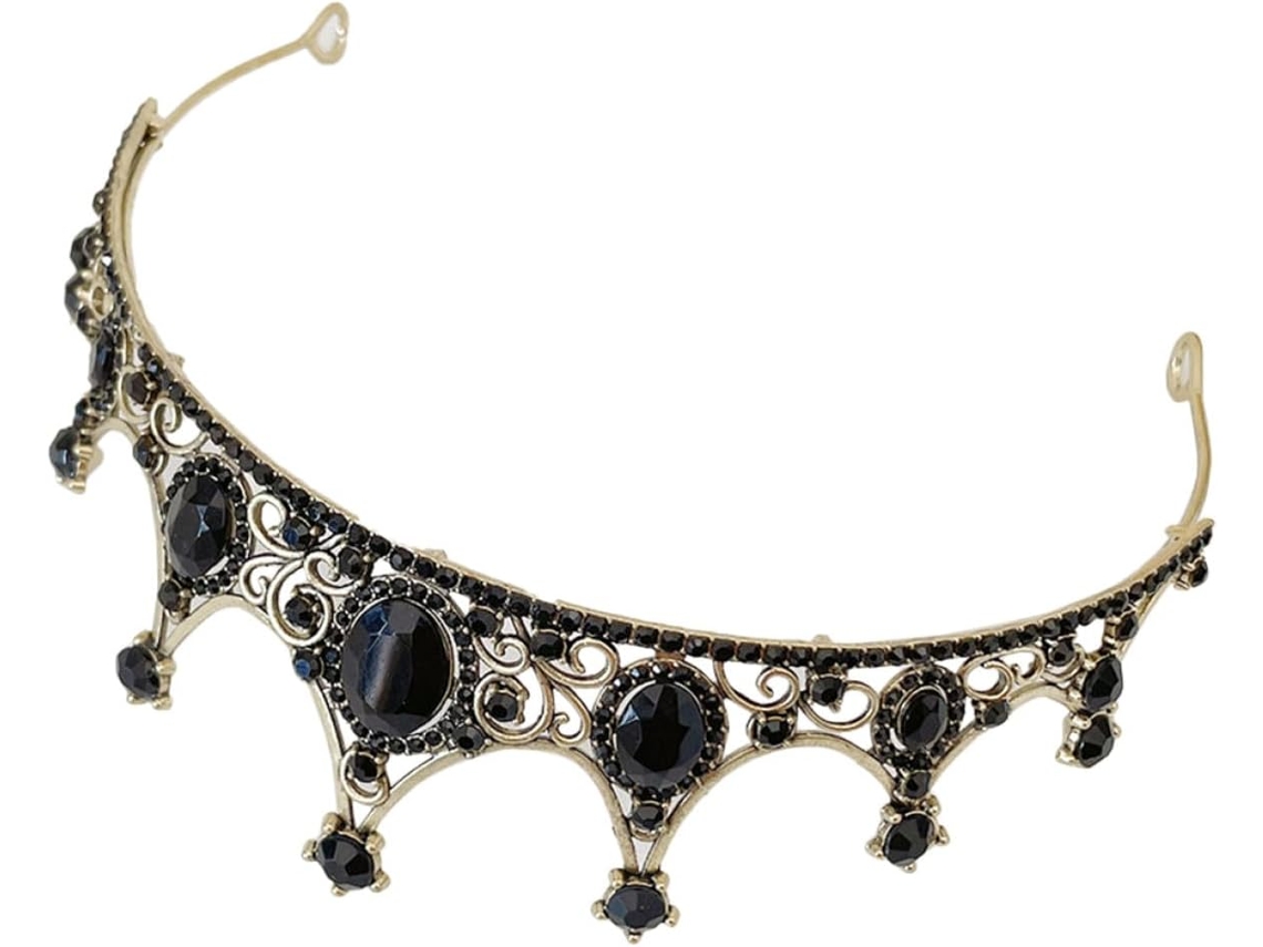 Tiara de casamento elegante em zinco prateado e liga com strass, acessórios de cabeça para banquetes.