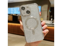 Capa De Tpu Para Iphone 14 Plus - Glitter - Acabamento Eletroplástico - Magsafe