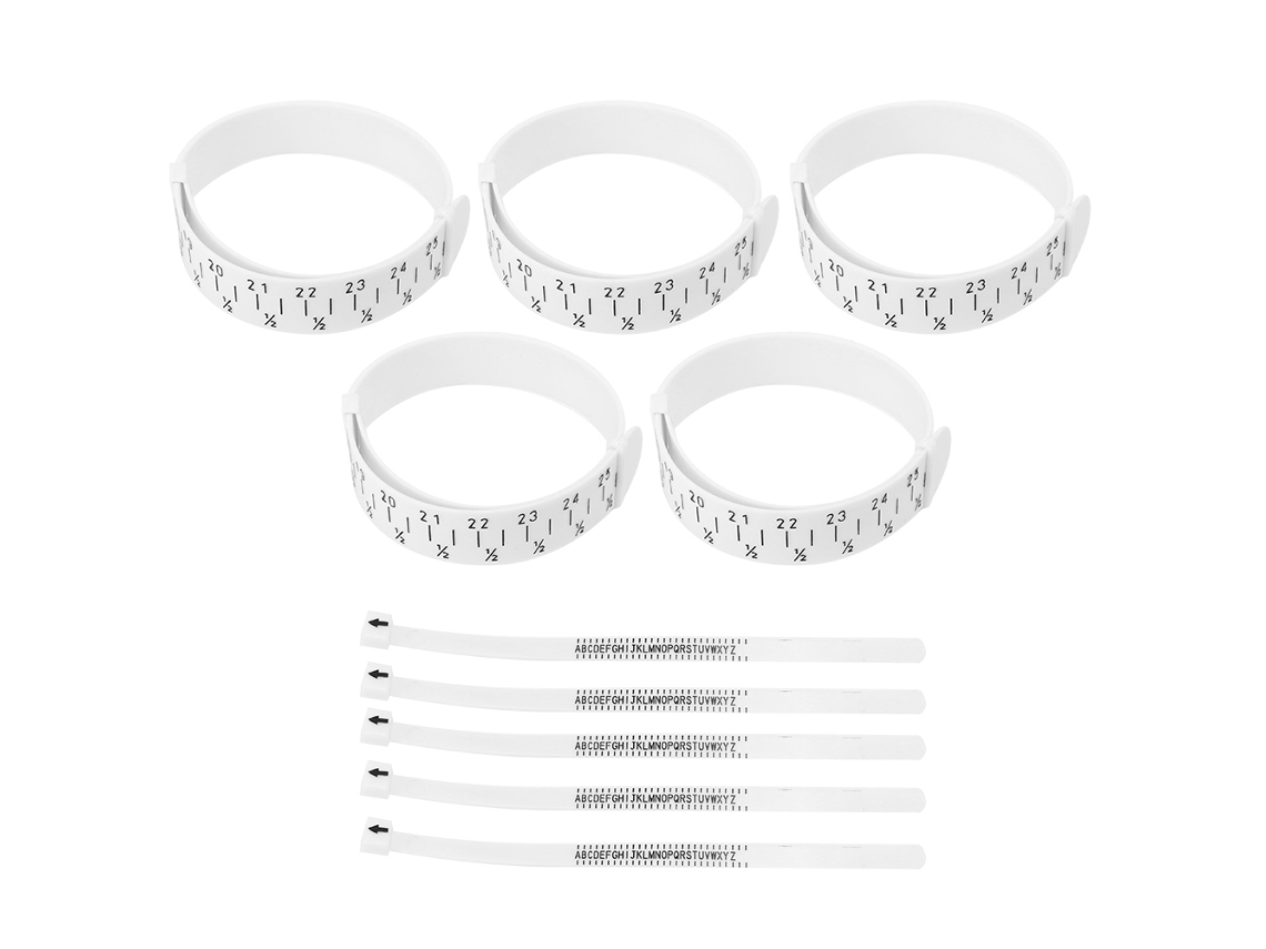5pcs Medidor de Anel Uk e Pulseira Plástico Ferramenta de Medição de Joias Precisa