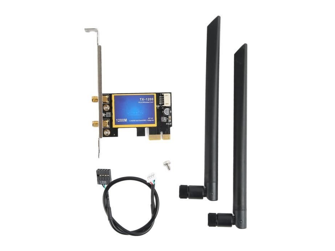 HURRISE Wifi Card For Pc Pcie Wifi Card 2.4G 5G Dual Band 1200Mbps Bluetooth 4.0 Pcie Wifi Card Wireless Network Adapter