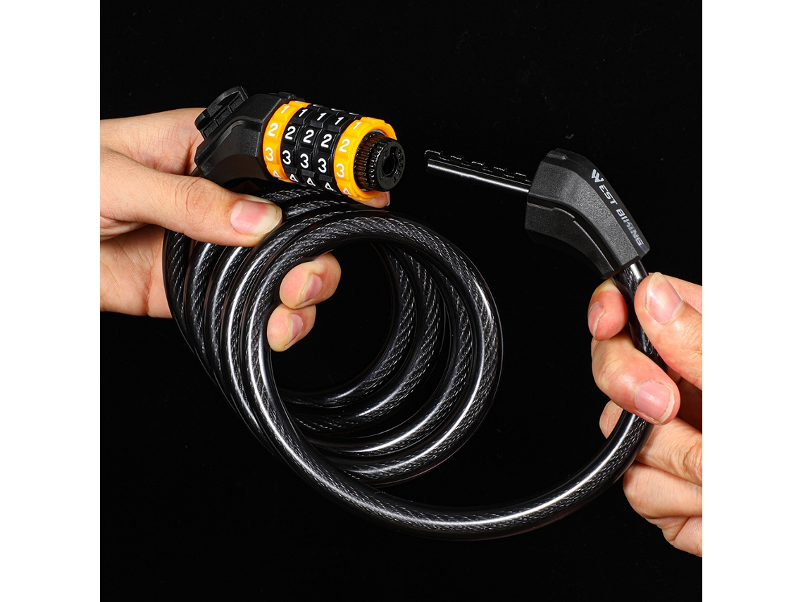 Candado de cable antifurto con código para bicicleta | S/MARCA