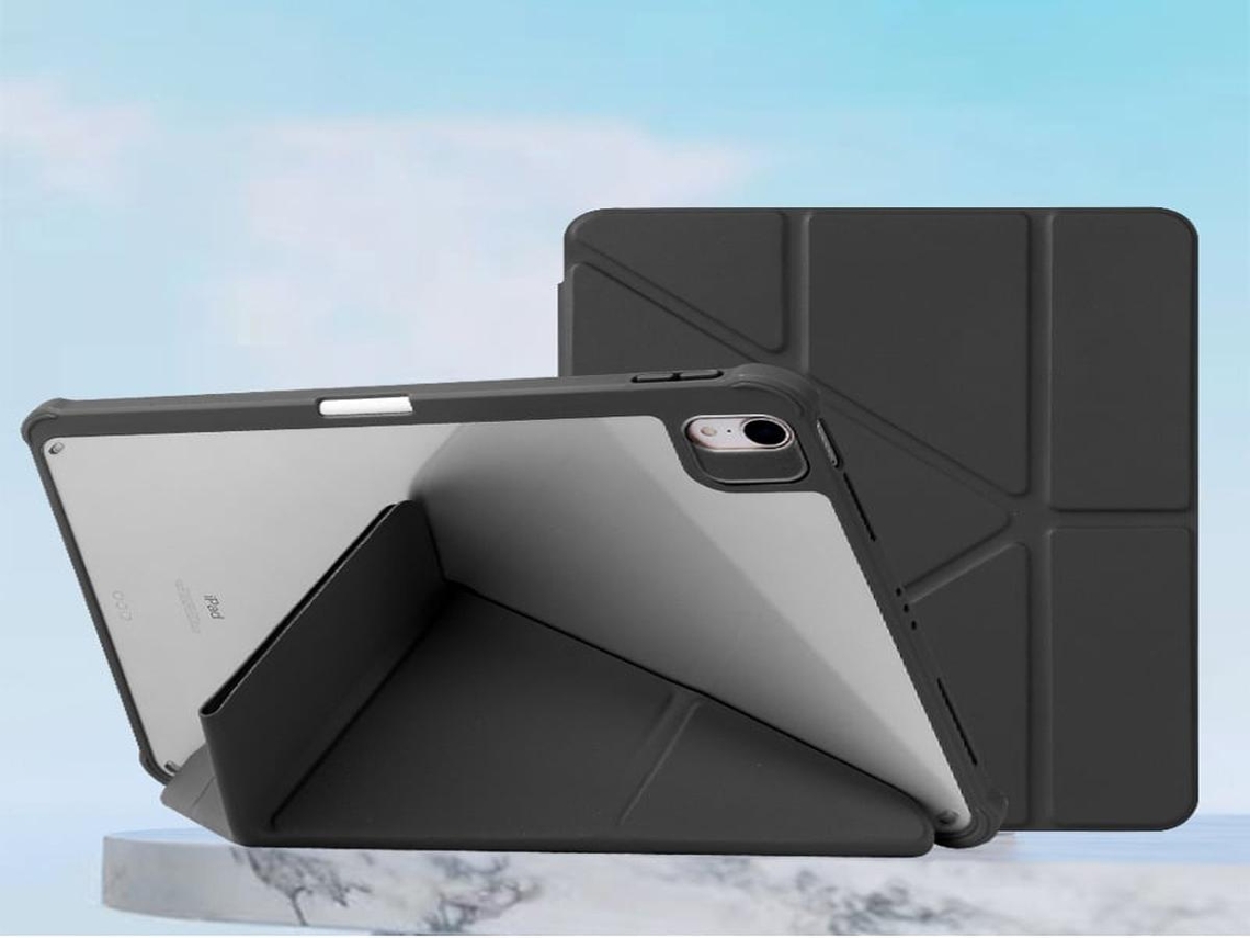Capa para Ipad 5 e 6 e Air 1 e 2 , Preto, Suporte Integrado, Cobertura Integral LURELIA (9,7 Polegadas)