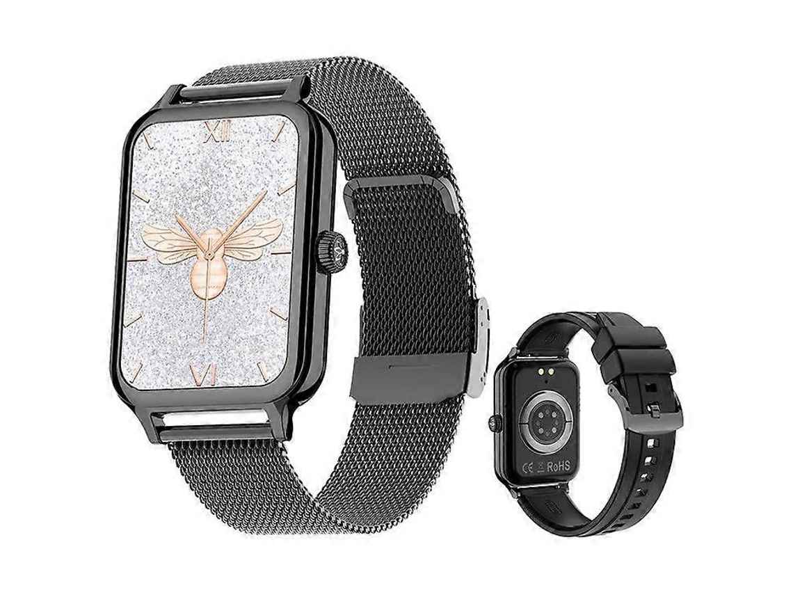 Smartwatch com tela AMOLED de 1,74 polegadas, Bluetooth, chamadas, rastreador fitness e pulseira de aço/silicone VONKELIOS