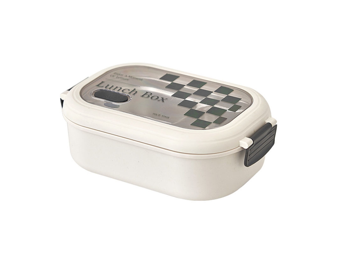 Bandeja Bento De 2 Compartimentos Com Tampa De Aço Inoxidável, Hermética E Portátil Para Escola E Escritório