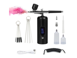 Kit De Aerógrafo Sem Fio Com Compressor 38 Psi Pistola De Pulverização Pintura Unhas (preto)