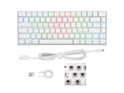 Teclado Mecânico 82 Teclas GATERON com Fio/sem Fio 2.4G Bluetooth, Iluminação RGB, Tipo C, para Jogos