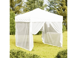 Vidaxl Tenda Para Festas Dobrável Com Paredes Laterais 2x2 M Branco