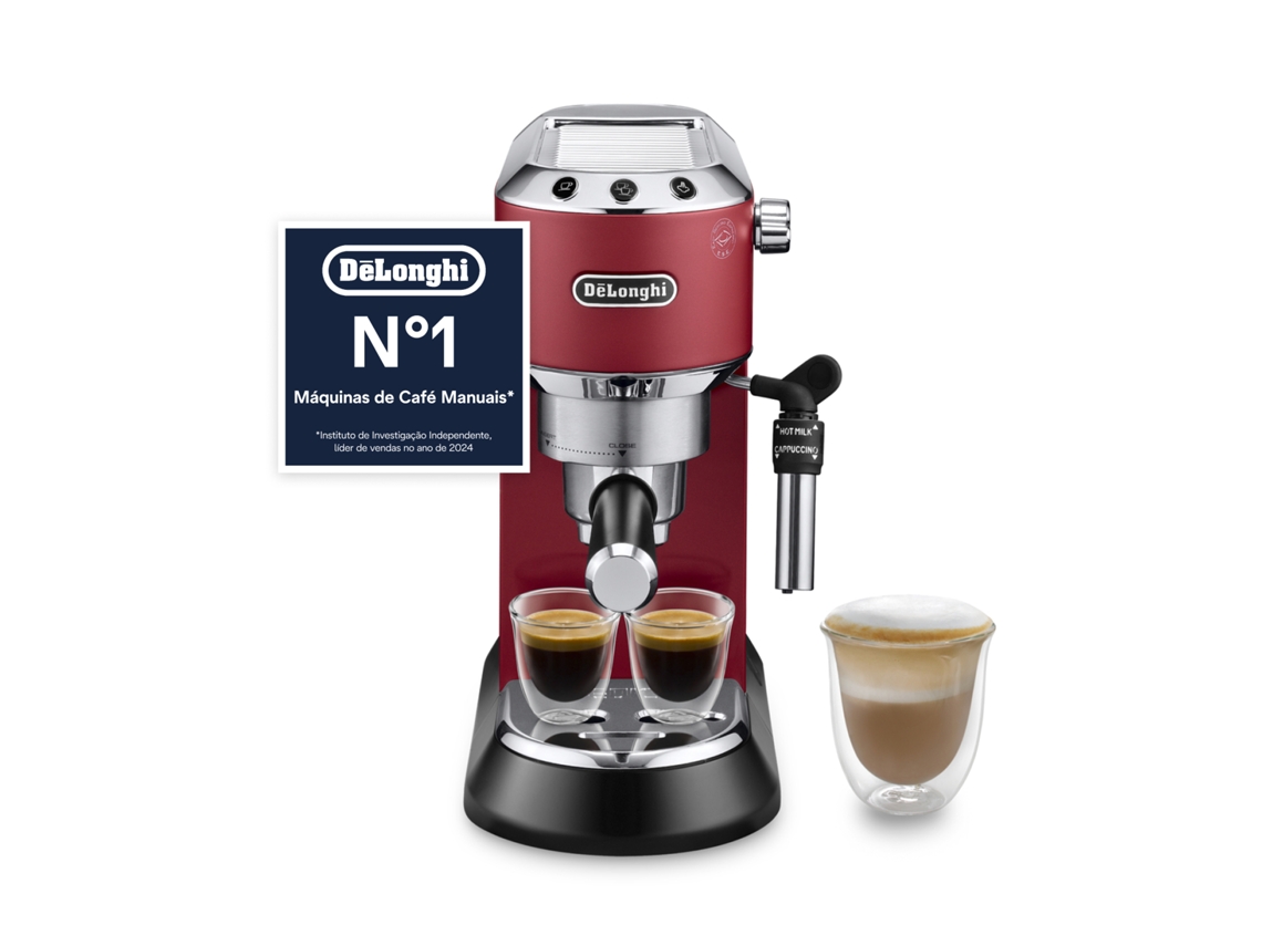 Máquina de Café Manual DELONGHI Dedica Style EC685.R (15 bar - Vermelho)