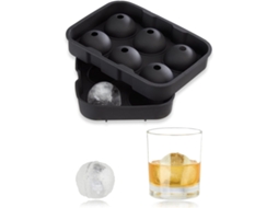 Conjunto De 6 Formas De Gelo Com Tampas, Forma De Silicone Para Cubos Gelo Redondos, Preta, 5 X 17, 5 X 12, 5 Cm