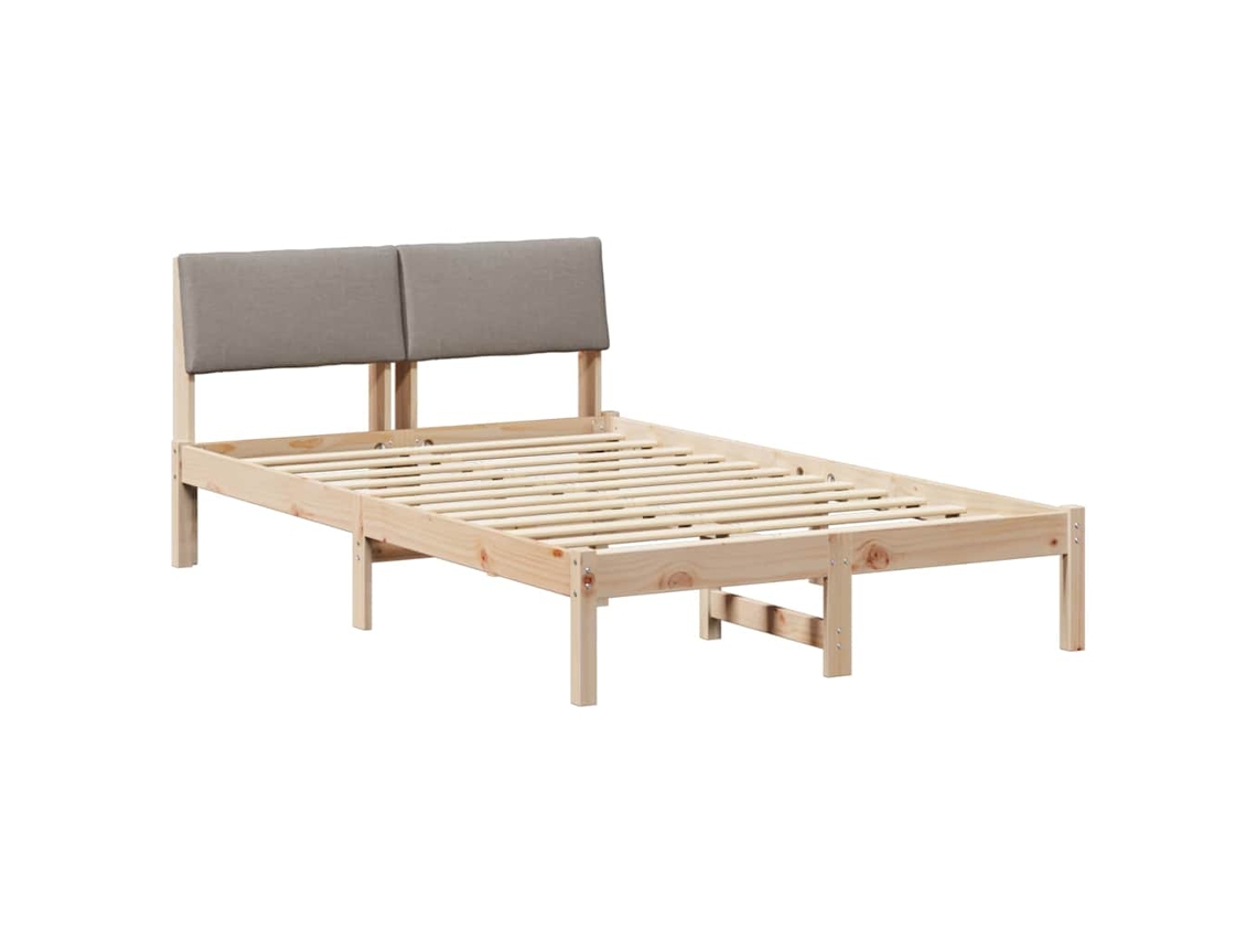 Conjunto 1 Cama De Plataforma Vidaxl Castanho Madeira De Pinho Maciça (120 X 200 Cm)