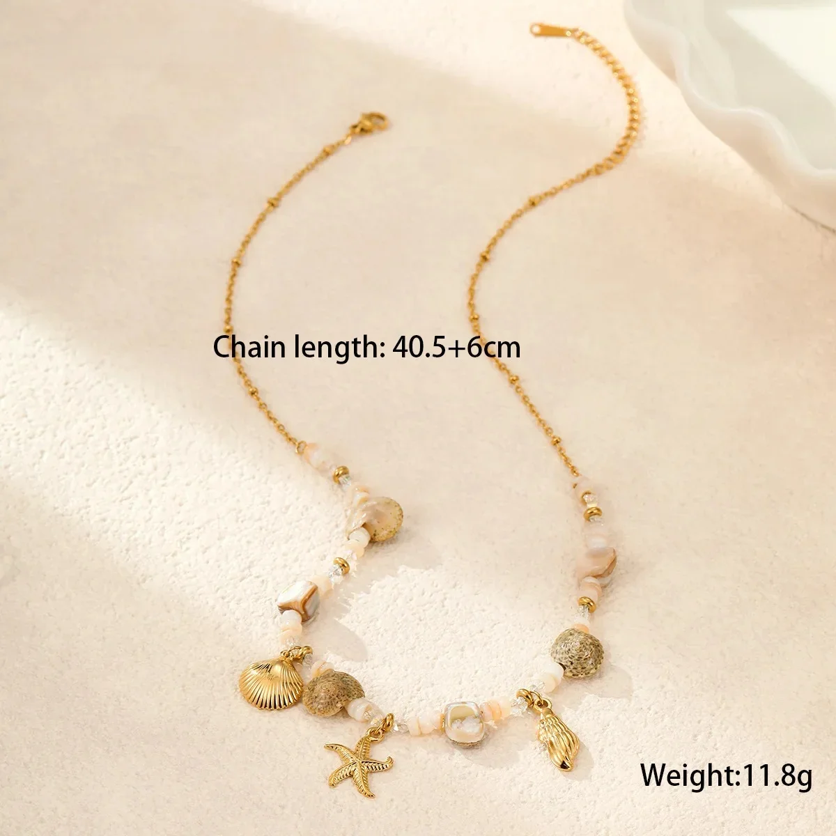 Conjunto De Colar E Pulseira Em Aço Inoxidável Estilo Boêmio De Praia