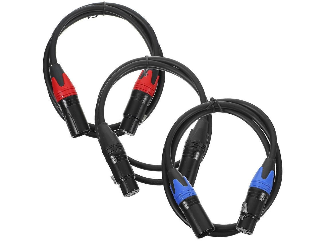 3 Cabos P2 Para Microfone Com Conectores Macho E Fêmea-zscy