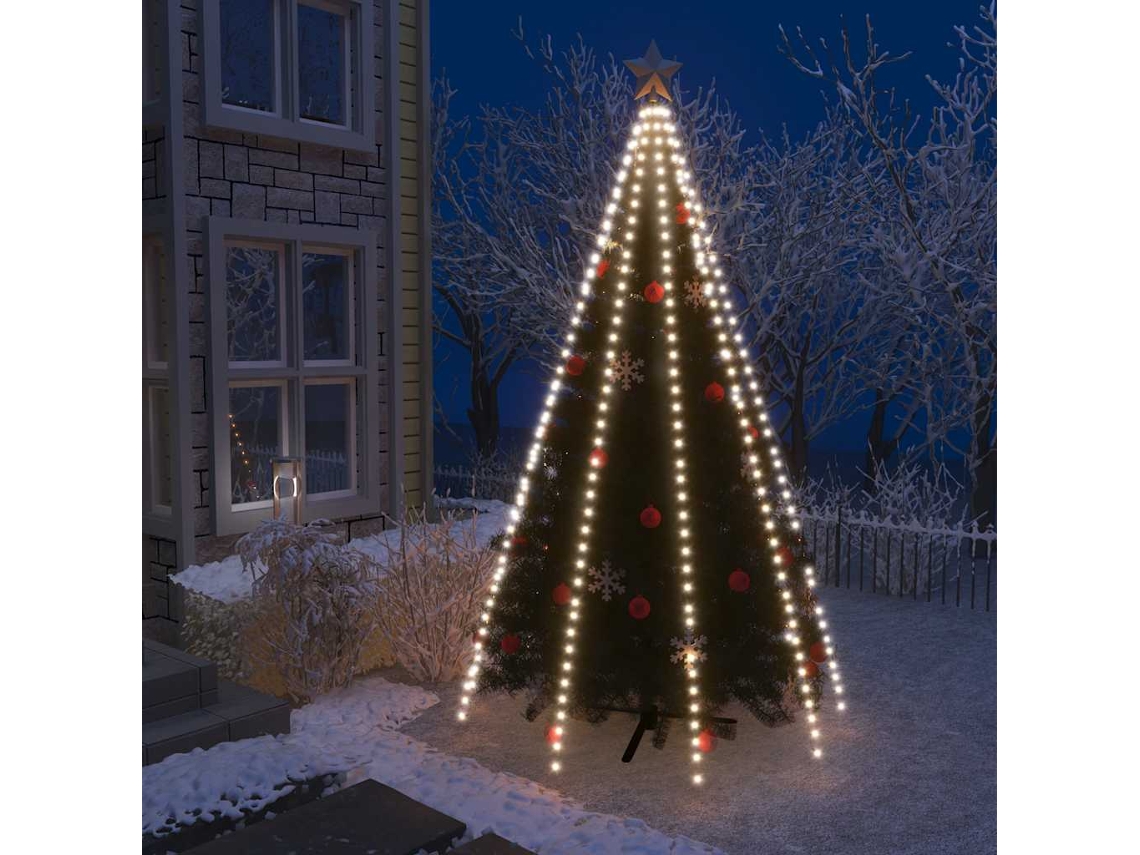 Vidaxl Cordão De Luzes Árvore De Natal 400 Luzes Led 400cm Branco Frio