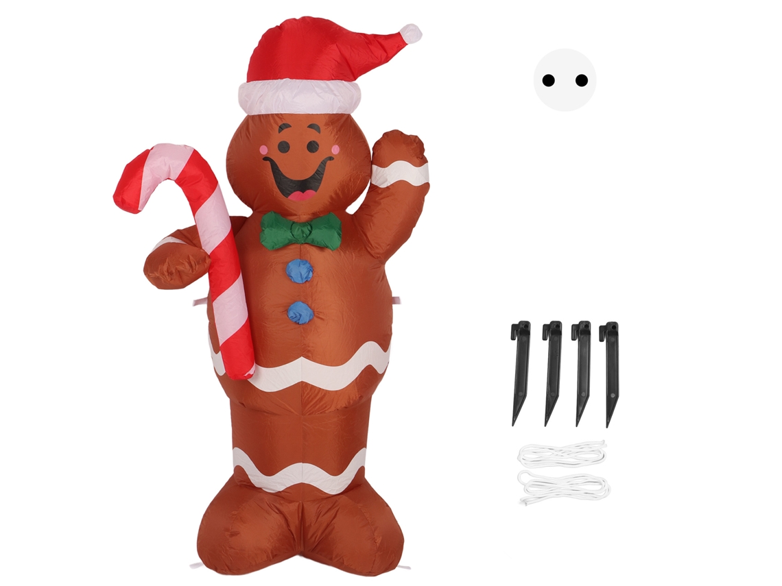 Boneco de Natal Inflável Homem de Gengibre 1,5m LAXISCREED