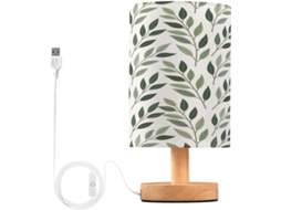 Abajur De Cabeceira Em Formato Folha Para Quarto, Com Portas De Carregamento Usb C, Luminária De Mesa Cabeceira