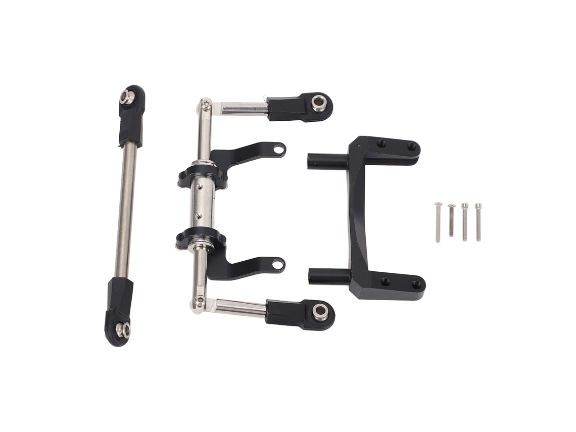 Mali suporte de Servo Rc com Link de Direção Hidráulico Ajustável para Modelos Scx10 1/10 Alumínio Leve Preto