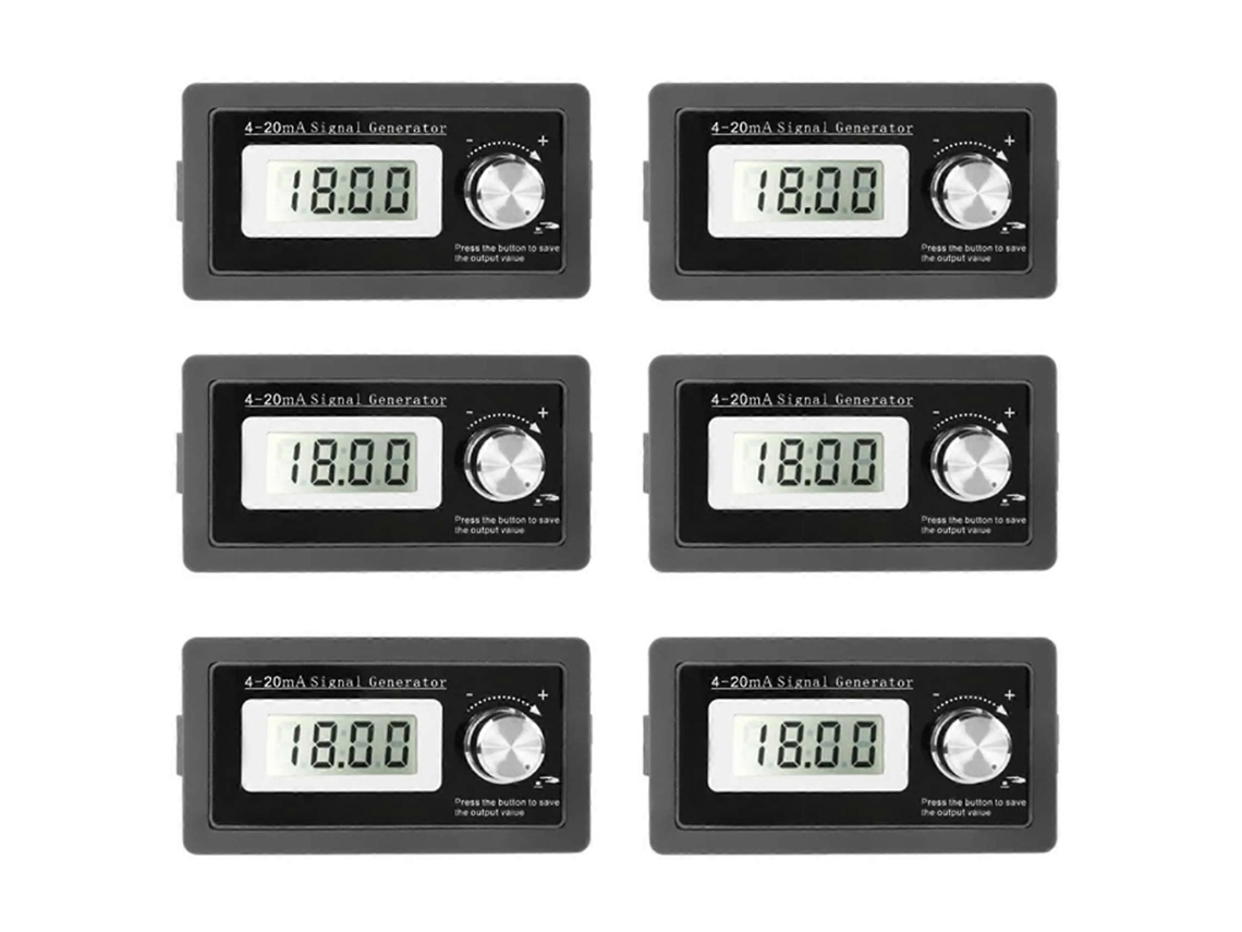 6x 2-wire 4-20ma Current Signal Generator Panel-mounted Current Loop Generator 4 To 20ma Simulator High Precision