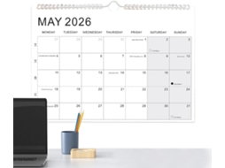 Calendário de Parede Mensal 2026 2027 Material para 18 Meses com 2026 a 2027 e CHABERLU