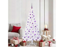 Vidaxl Árvore De Natal Artificial Com 300 Leds Branco 180 Cm Pvc E Aço
