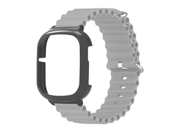 Pulseira de Silicone Ajustável com Case de Pc para Honor Watch 4 Cinza