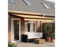 Vidaxl Toldo Retrátil Areia 500 × 300 Cm Tecido E Metal