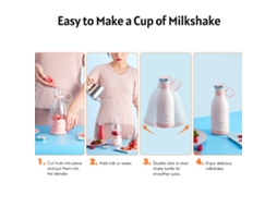 Liquidificador Portátil Mini 350ml com Carregamento Sem Fio 4 Lâminas para Smoothie Milkshake S/MARCA