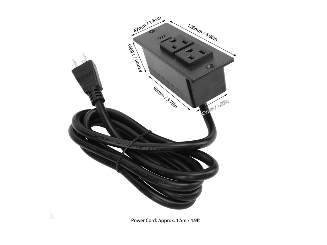 Laxiscreed Tábua De Energia Embutida Para Conferências Com Carregamento Rápido De 20w E 2 Usb