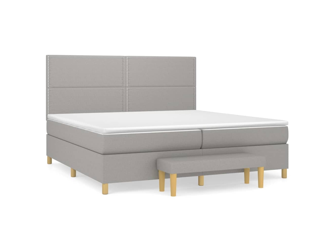 Box Spring Bed, Box Spring Beds Vidaxl Cinzeto Tecido (200 X 200 Cm)