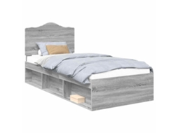 Estrutura da Cama com Cabeceira Cinza Sonoma 90x200 cm MAISON EXCLUSIVE