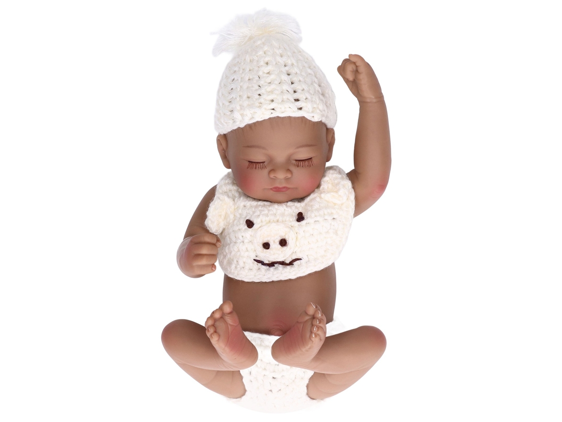 Walshlxq muñeco Bebé Realista de Silicona de 25,4 Cm, Niño Recién Nacido Con Ropa Blanca, Juguete Sin Zapatos