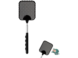 Armadilha manual dobrável BRILVIBERA para moscas e insetos, com cabo telescópico resistente