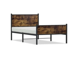 Bed Frame, Bed Frames Vidaxl Marrom Aço (107 X 203 Cm)