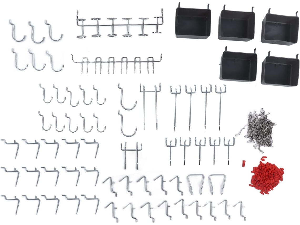 Conjunto De 114 Ganchos Painel Perfurado