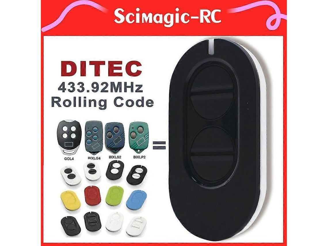 Controle remoto YURU para portão Ditec, compatível com Zen 2/zen 4, 433.92MHz