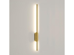 Applique Mural Branca, Dourada, De Metal, Led, Moderna, Ultra-fina, Linear