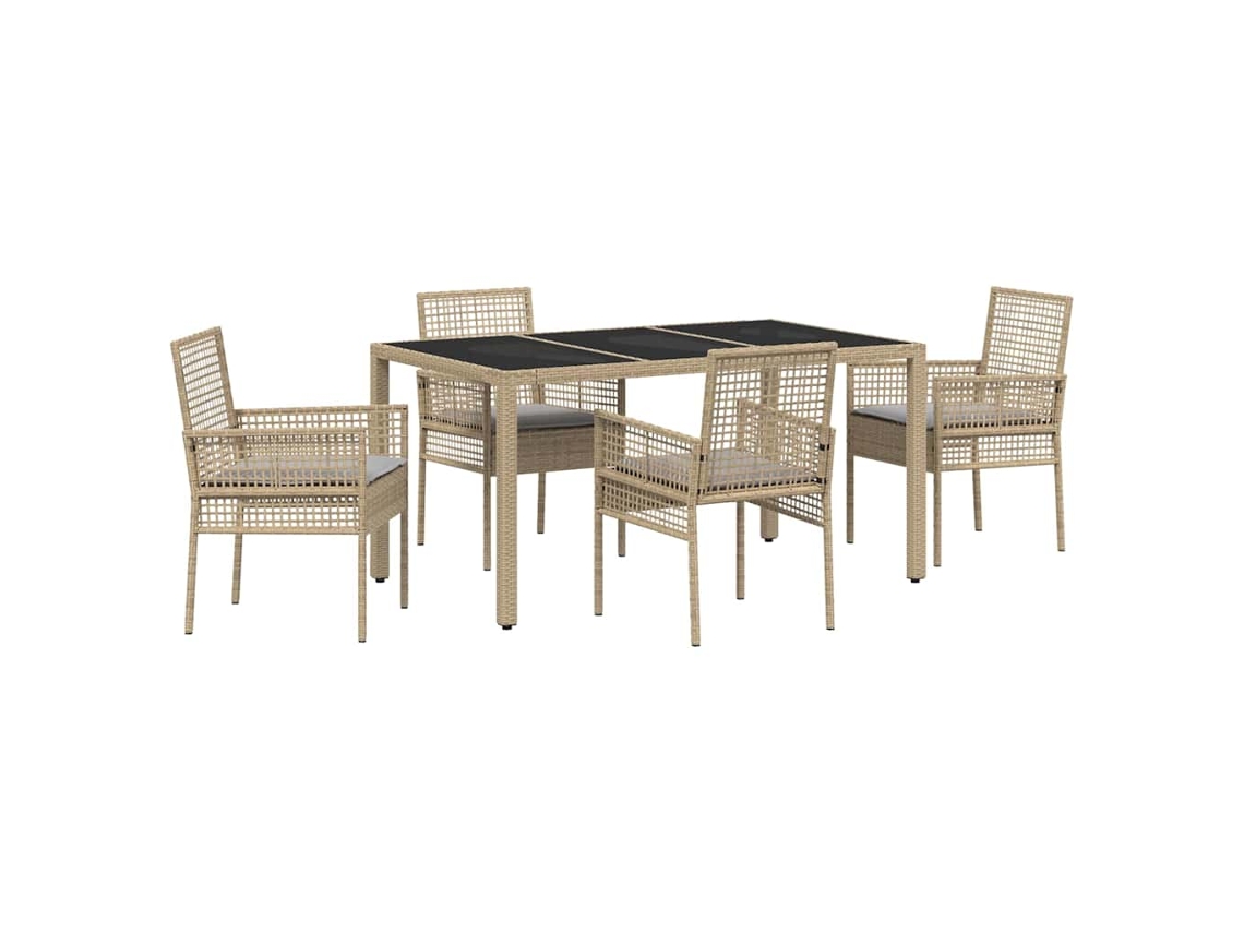 Maison Exclusive - Conjunto De Jantar Para Jardim 5 Pcs Bege Vime Pe