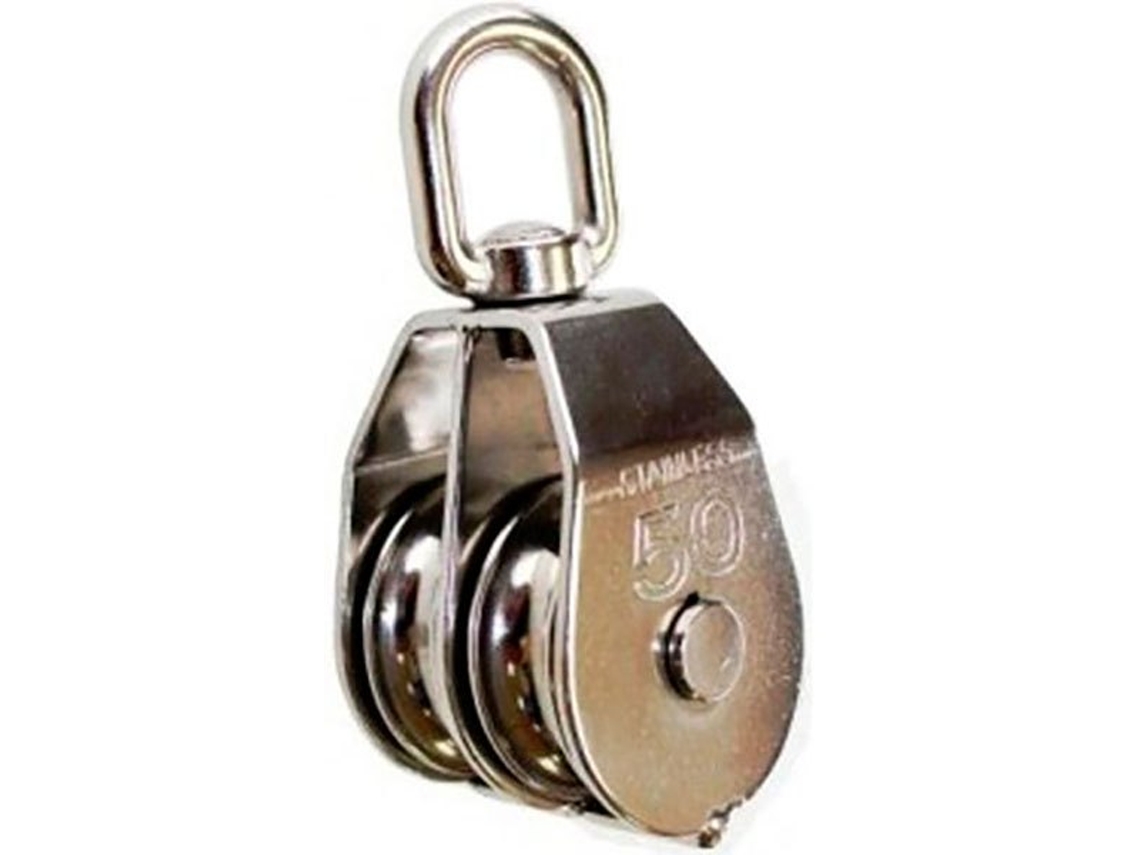 Polia Dupla com Olhal Giratório 10 Unidades Prateado 6 Mmgoldenship