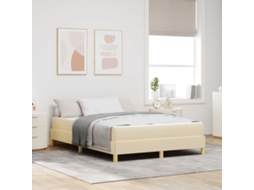 Vidaxl Cama Box Com Colchão Creme 140 X 200 Cm Tecido