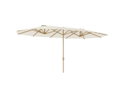 Guarda sol duplo retangular 455x265cm com poste de aço, poliéster 180g/m², proteção UPF30+ | S/MARCA