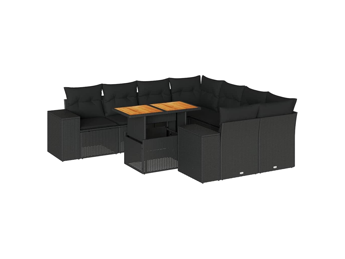 Garden Sofa Set, Garden Sofa Sets Vidaxl Preto Rattan / Vime (n/a)