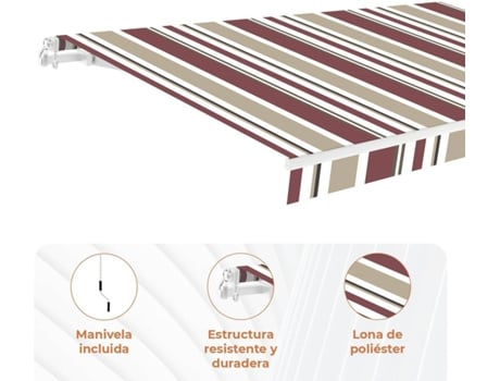 Toldo Manual Completo SMARTSUN Lona de Poliéster (Verde - 4x2,5m)