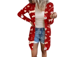 Blusa Casual De Manga Larga Com Estampa De Natal E Halloween Para Mulher Tipo 4 S